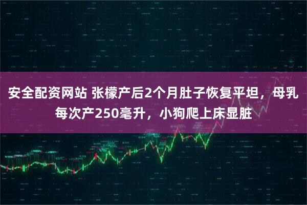 安全配资网站 张檬产后2个月肚子恢复平坦，母乳每次产250毫升，小狗爬上床显脏